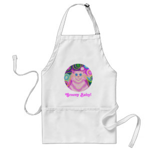 Psy-cat-delic Pink 'Groovy Baby' apron