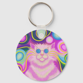 Psy-cat-delic Pink keychain