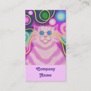 Psy-cat-delic Pink portrait pink Business Card