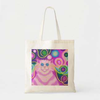 Psy-cat-delic Pink tote bag