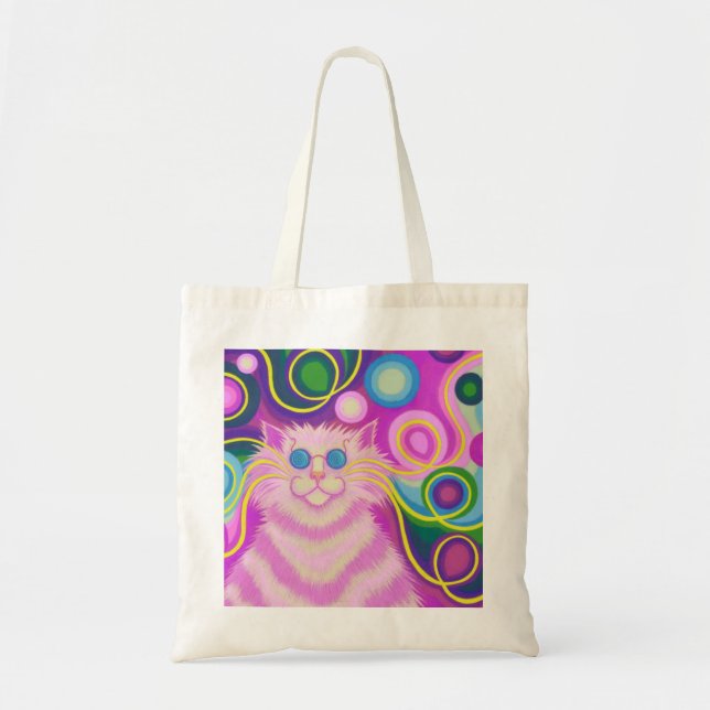 Psy-cat-delic Pink tote bag (Front)