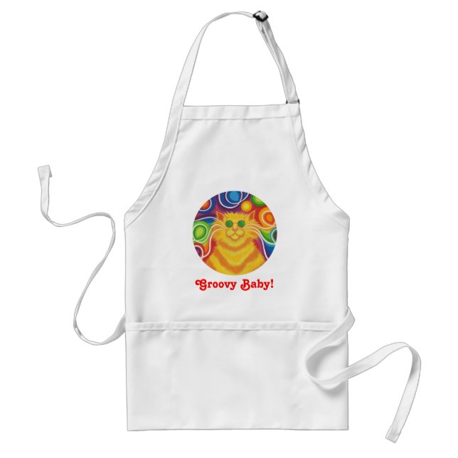 Psy-cat-delic round 'Groovy Baby' apron (Front)