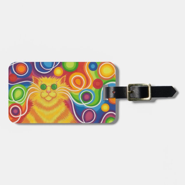 Psy-cat-delic 'text' luggage tag (Front Horizontal)