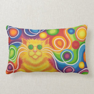Psy-cat-delic throw pillow