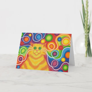 Psy-cat-delic 'Your Text' greetings card