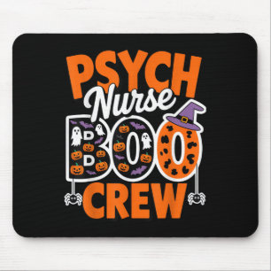 Psych Nurse Boo Crew Mental Health Ghosts, Pumpkin Mouse Pad