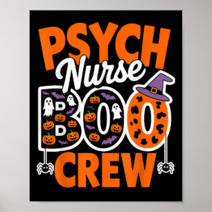 Psych Nurse Boo Crew Mental Health Ghosts, Pumpkin Poster