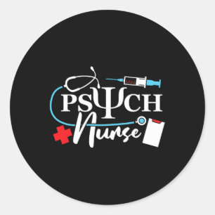 Psych Nurse Psychology Nursing Psychiatric Mental Classic Round Sticker