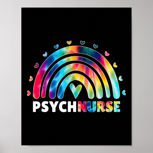 Psych Nurse Tie Dye Nursing Mental Health Psychiat Poster (Front)