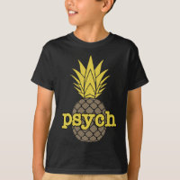 Psych Pineapple Fruit Funny Graphic Brown