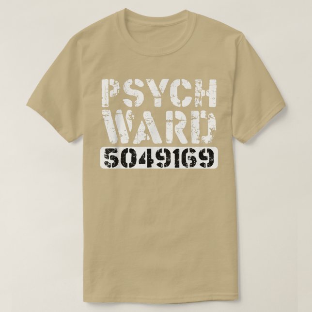 Psych Ward Inmate Jail Spooky Puns Costume Jailbir T-Shirt (Design Front)