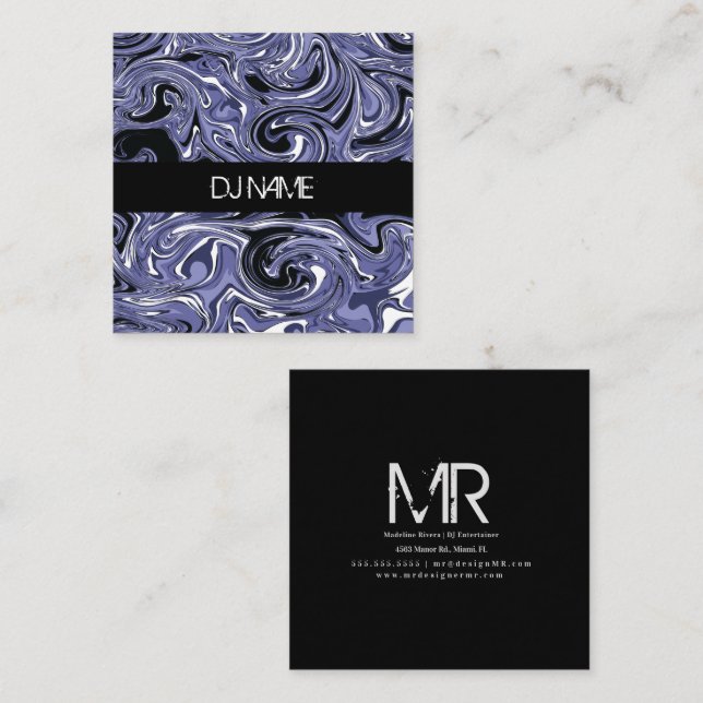 Psychadelic Abstract DJ Business Music Producer Square Business Card (Front/Back)