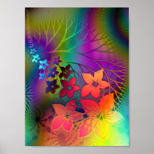 Psychadelic Floral Poster