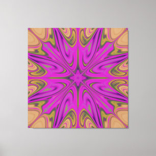 Psychadelic Liquid Colourful Abstract Purple Orang Canvas Print