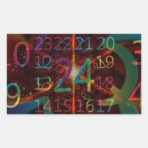 Psychadelic numbers pattern, mesmerising design rectangular sticker