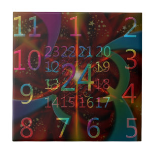 Psychadelic numbers pattern, mesmerising design tile