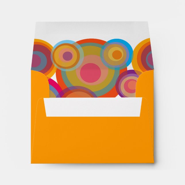 Psychadelic Rainbow Pop Circles Fun Party Envelope (Back (Bottom))