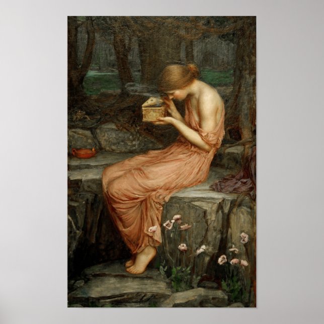 Psyche Opening Golden Box Waterhouse Poster Print (Front)