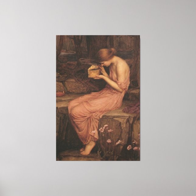 Psyche Opening the Golden Box by J W Waterhouse Canvas Print (Front)