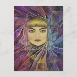 Psychedelia Dreamy Girl Postcard