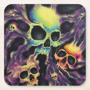 "Psychedelia" Skull Cluster Drink Coaster
