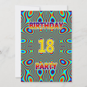 Psychedelic 18th Birthday party Invitation