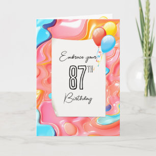 Psychedelic 3D Abstract for 87th Birthday Card