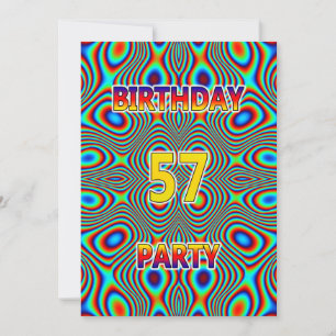 Psychedelic 57th Birthday party Invitation