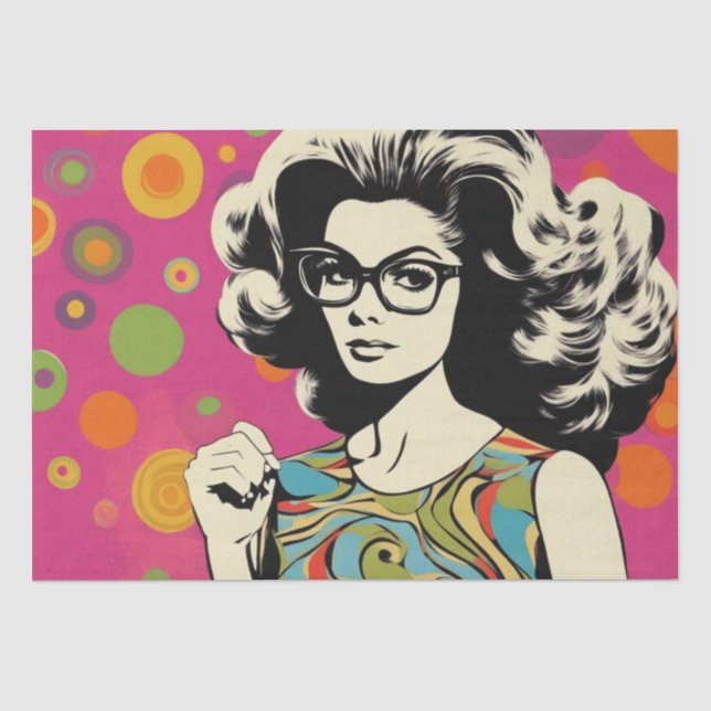 Psychedelic: A 1960s Retro Hippie Decoupage Paper (Front)