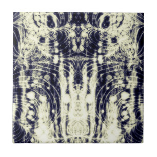 psychedelic abstract art black and white tile