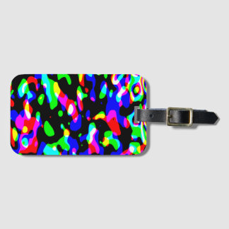 Psychedelic Abstract Black Light Neon Art Luggage Tag
