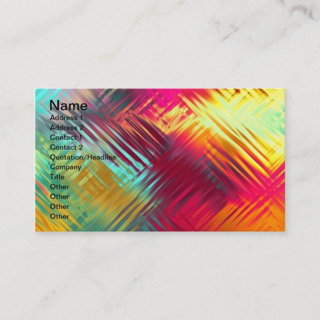 Psychedelic Abstract Colourful Pattern Business Card (Front)
