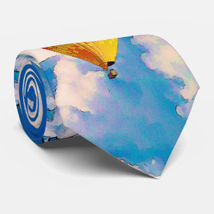 Psychedelic Abstract Flying Hot Air Balloon Tie