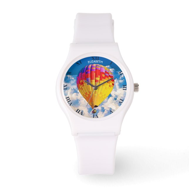 Psychedelic Abstract Flying Hot Air Balloon Watch (Front)