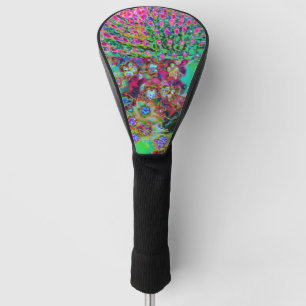 Psychedelic Abstract Groovy Purple Sedum Golf Head Cover