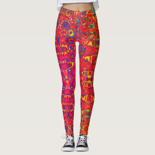 Psychedelic Abstract Neon Colourful Leggings