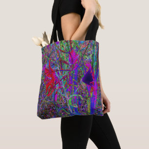 Psychedelic Abstract Rainbow Colours Lily Garden Tote Bag