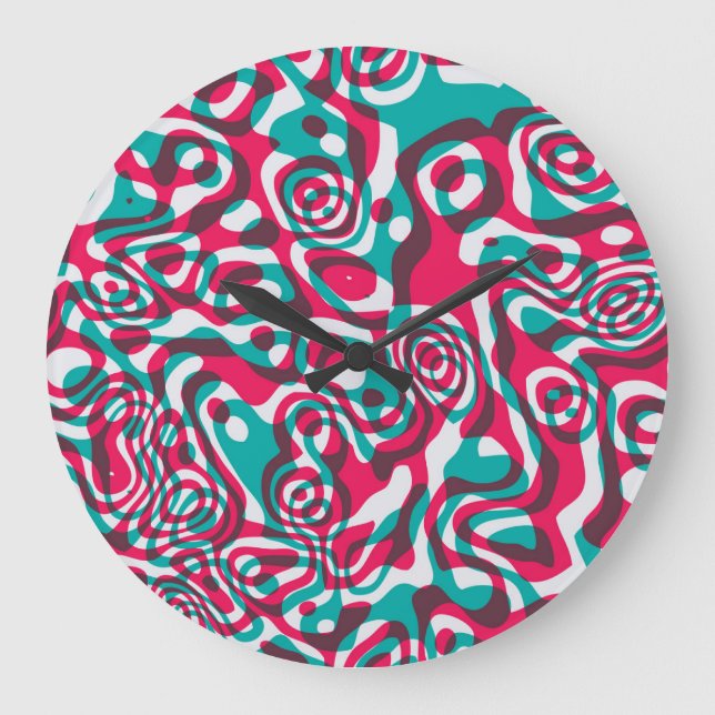 Psychedelic Acid Seamless Funky Background. Large Clock (Front)