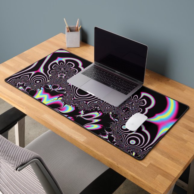 Psychedelic Acid Trip Fractal Abstract Digital Art Desk Mat (Office 2)