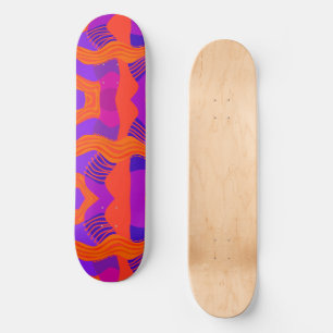 Psychedelic African Patchwork - Purple Orange Blue Skateboard