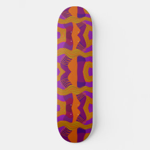 Psychedelic African Patchwork: Purple Orange Olive Skateboard