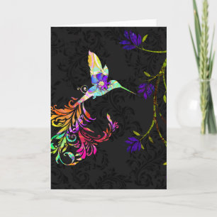 Psychedelic afternoon, a hummingbird Greeting Card