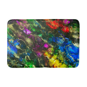 Psychedelic Alcohol Ink Abstract Painting Bath Mat