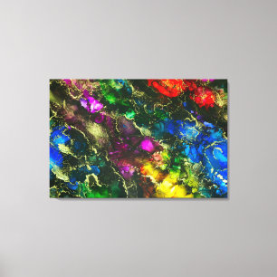 Psychedelic Alcohol Ink Abstract Painting Canvas Print