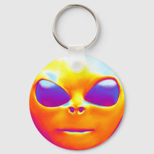 Psychedelic Alien Key Ring