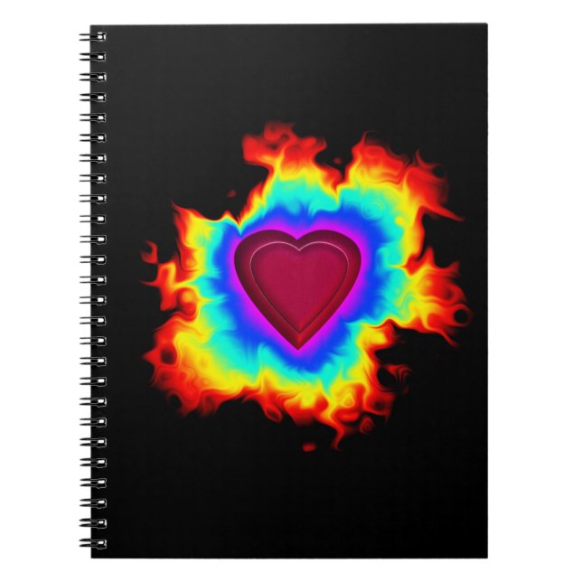 Psychedelic Aura Dual Heart Notebook (Front)