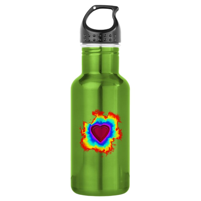 Psychedelic Aura Heart 532 Ml Water Bottle (Front)