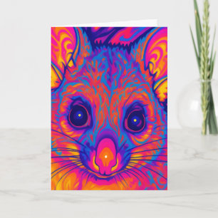 psychedelic Australian Bushtailed possum Card