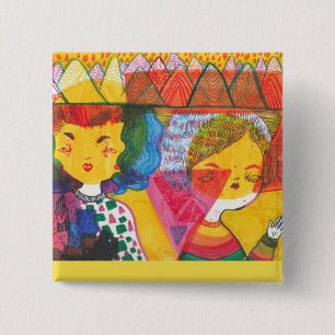 Psychedelic Babes Pin