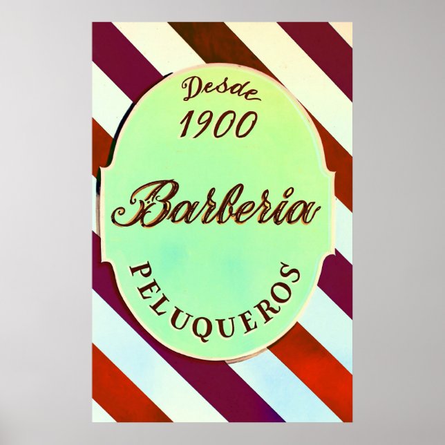 psychedelic barber shop sign Print (Front)